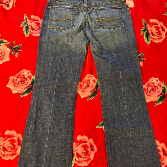 7 For All Mankind Bootcut Jeans Women’s Size 29 Blue Medium Wash Denim Made USA - Picture 10 of 14
